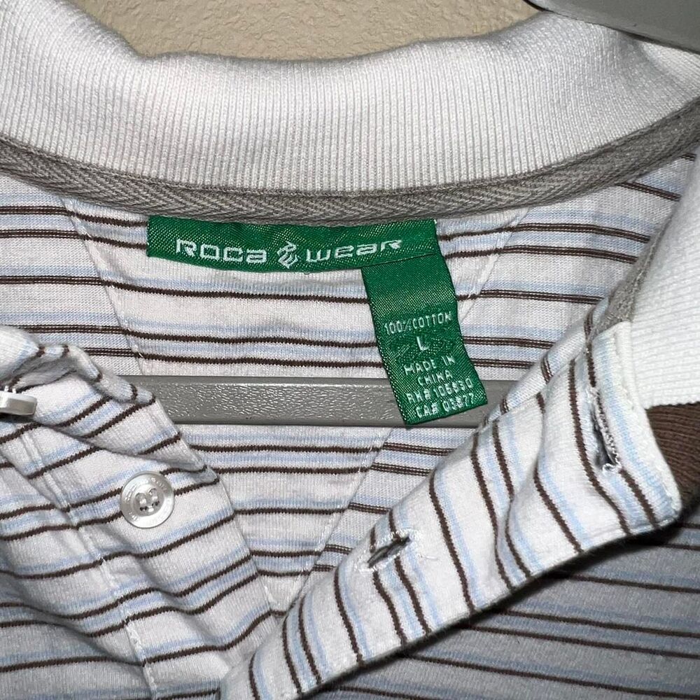 Rocawear Polo Shirt Men's Large Logo Knit Multi Stripe - Picture 4 of 6